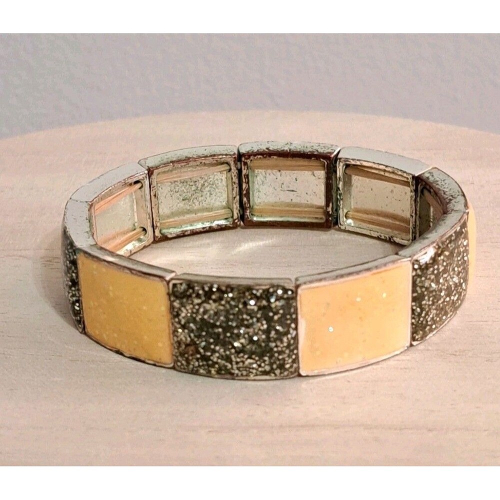MACY'S Holiday Lane Acrylic Glittering Bead Stretch Bracelet